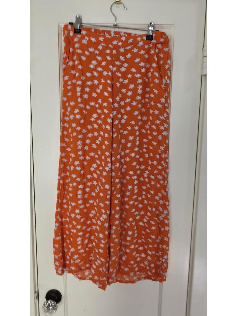 Orange Wide Leg Pants Roxy M